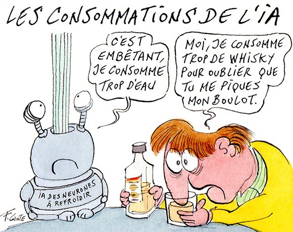 Dessin: Datacenters : une étude évalue leur impact sur les pénuries d’eau